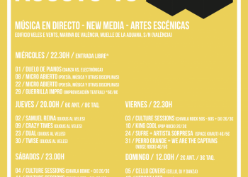 Música, poesía, danza y humor este agosto en amstel art, el espacio cultural del Veles e Vents