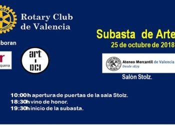 Subasta benéfica de cuadros de Rotary club Valencia en Ateneo de Valencia