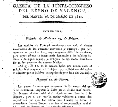 Gazeta de la Junta-Congreso del Reyno de Valencia