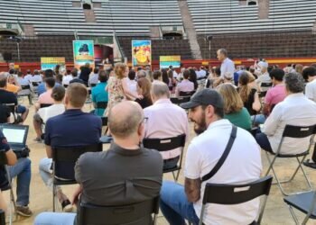 El ruedo de la plaza de toros de Valencia fue escenario de la presentación de los carteles de la Feria de Julio de 2022