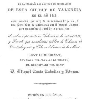 Las representaciones de los milagros de San Vicente Ferrer, orígenes de los «milacres»