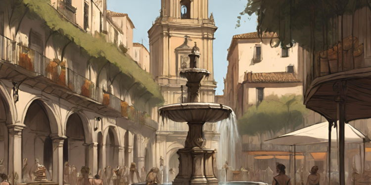 Las fuentes en 1800 en Valencia